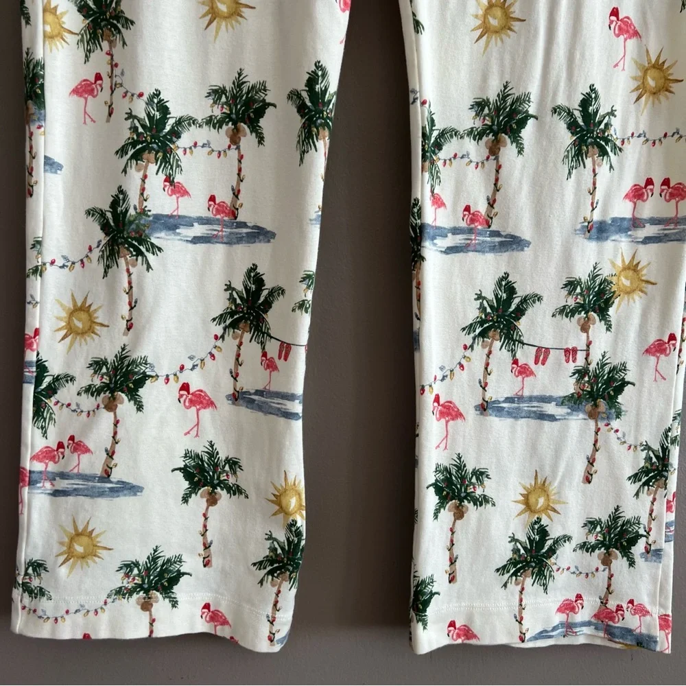 Burt’s Bees Baby Adult Tropical Christmas Flamingos PJ Lounge Pants XXL * Stains - Picture 5 of 16